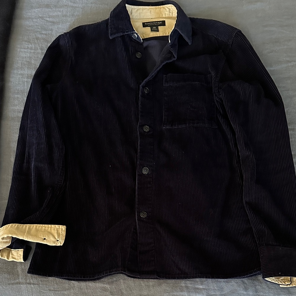 Banana Republic Men's Navy Corduroy Shirt Jacket